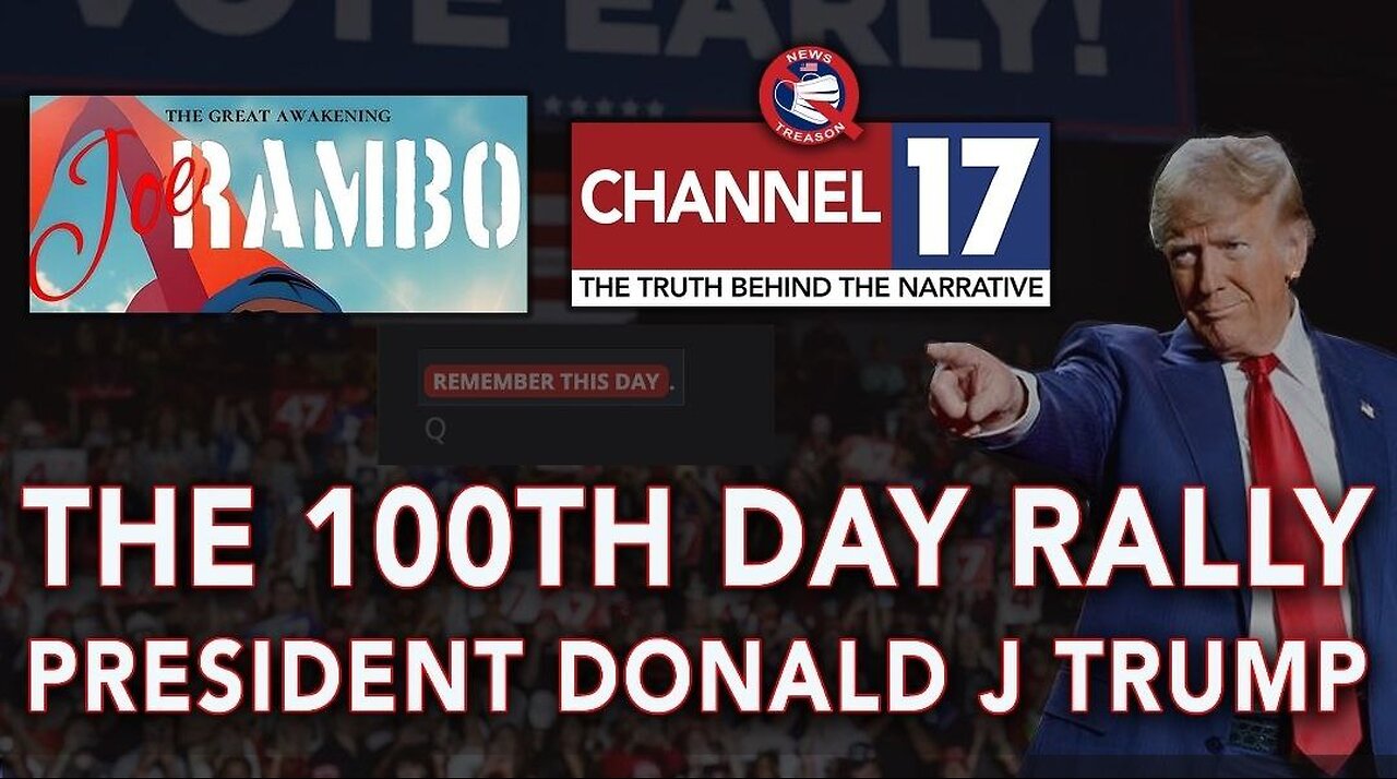 100 day Trump Rally. Dave, Rambo and more. 5:30PM EDT