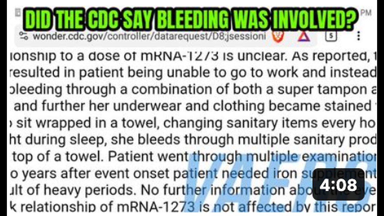 "VAERS Report: Uncontrollable Bleeding, Remote Work Advised"