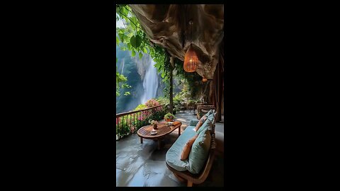 Rocky Haven, Secluded Patio Overlooking a Breathtaking Waterfall