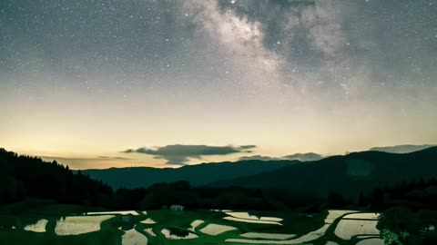 Night View, yamada's rice fields, rice farming