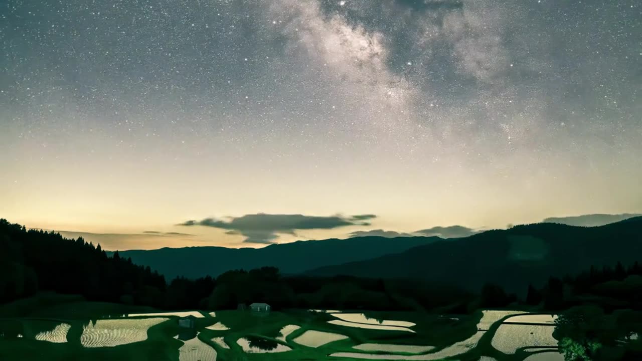 Night View, yamada's rice fields, rice farming
