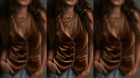 Velvet Button-Down Vest Coat