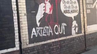 Arsenal murals outside the Emirates Stadium have been vandalised,