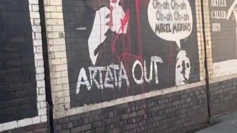 Arsenal murals outside the Emirates Stadium have been vandalised,