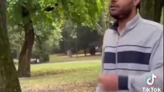 A woman begs an immigrant to leave her alone