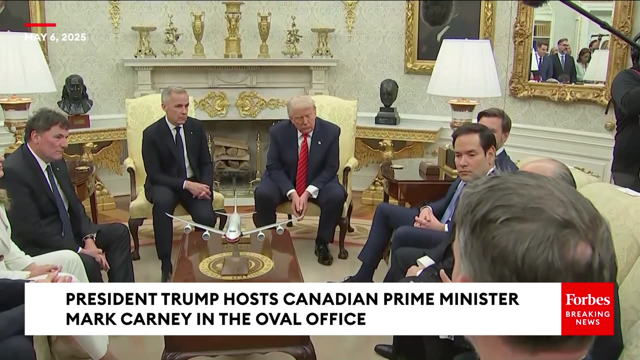 Trump Hosts Canada's Carney In Oval Office, Takes Multiple Questions From Reporters
