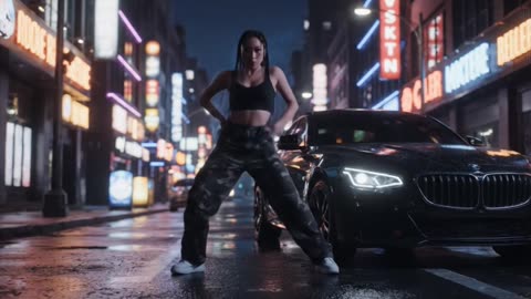 Cinematic Street Dance with a BMW at Night | Zaya Bliss