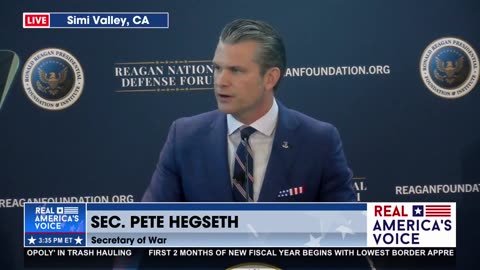 SEC OF WAR DELIVERS KEYNOTE SPEECH AT REAGAN NATL DEFENSE FORUM