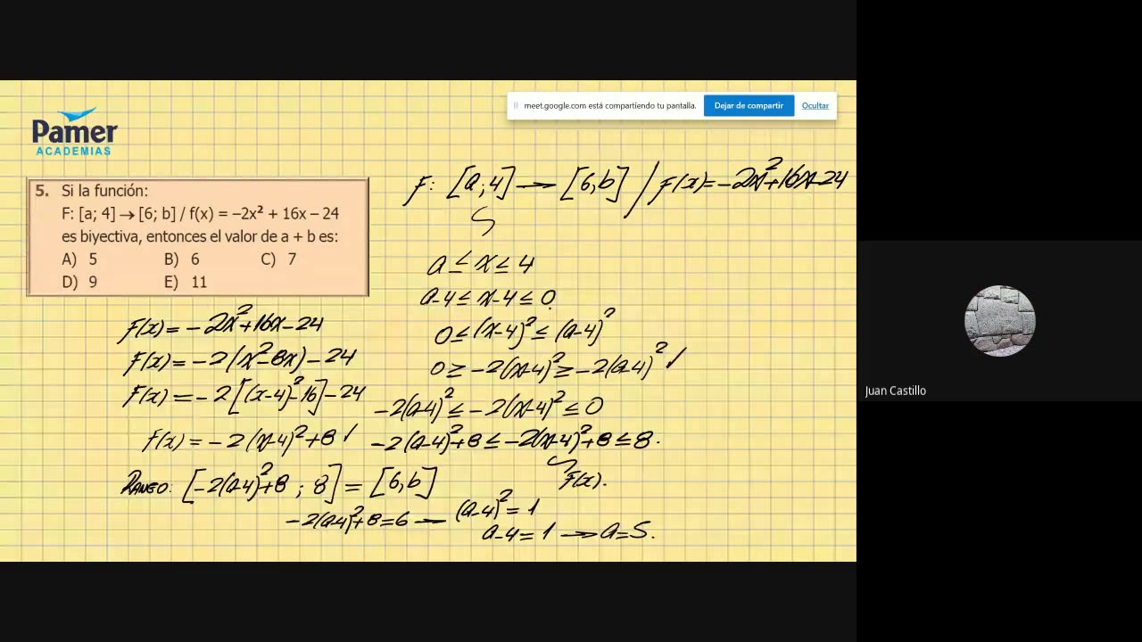 PAMER SEMESTRAL 2023 | Semana 15 | Álgebra: Funciones II