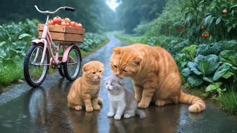 Mom Cat Saves Kitten from Car Animal Catcher