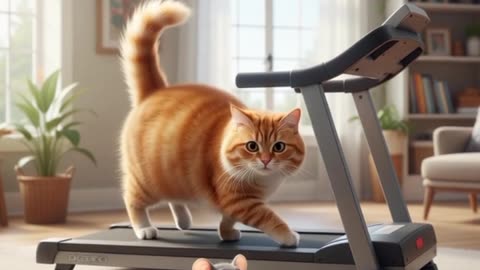 Funny cat having fun