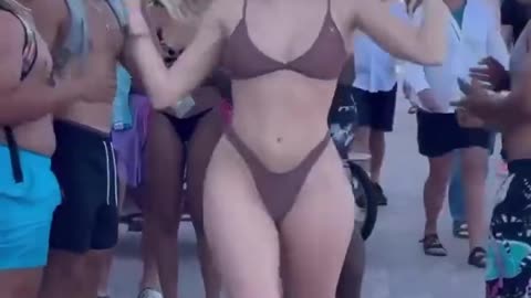 Beautiful girl in public