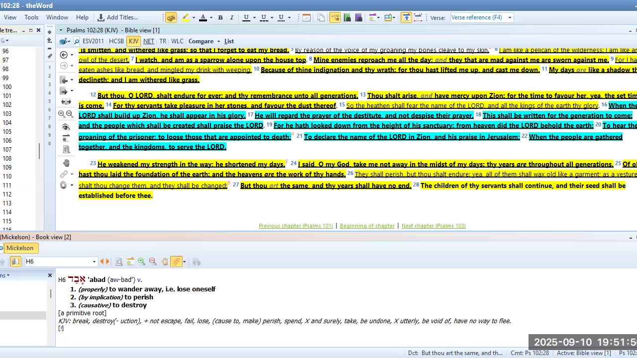 Bible Study Psalms 102