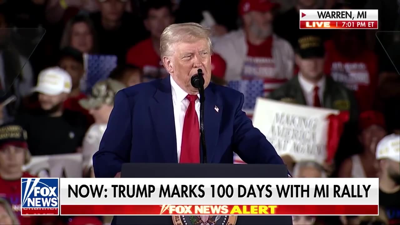 President Trump celebrates first 100 days in office with Michigan rally