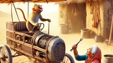 Grandma and monkey ai 3Dshort story 🥰