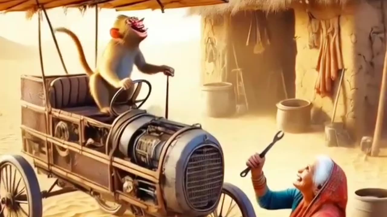 Grandma and monkey ai 3Dshort story 🥰