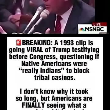 Trump -- “They Don’t Look Indian to me” – Trump Testifying to Congress in 1993