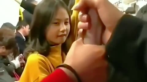 Lovely but funny Train Love hand contact reactions