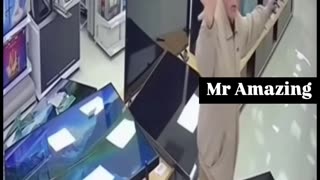 Bro touched it one time and the TV said I’m done This video created using AI.