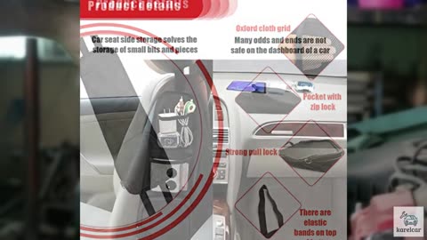 QUICTO 2PCS Car Seat Storage Hanging Bag, Multi-Pocket Seat Side Organizer, Mult