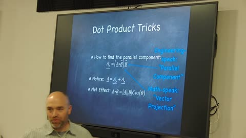 Statics 2c - dot product rules and example