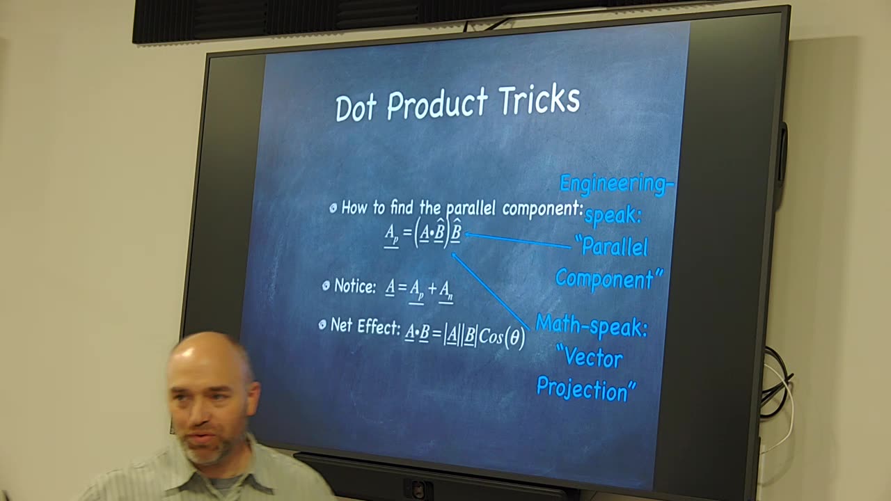 Statics 2c - dot product rules and example