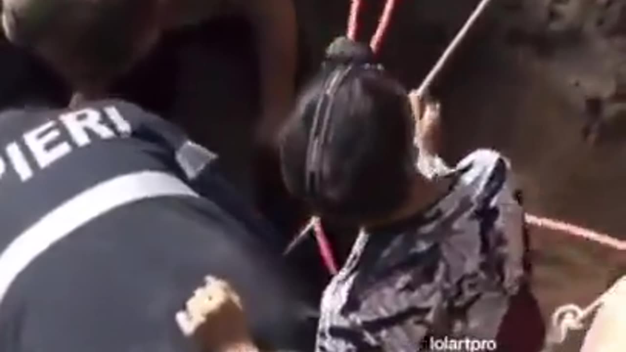 He went down 49.2ft and successfully rescued the baby.