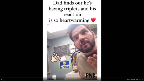 Quick Smile: When a Dad is told by his wife that he is about to have triplets