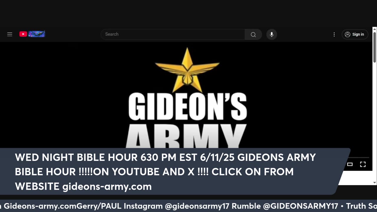 GIDEONS ARMY 6/11/25 @ 930 AM EST WEDNESDAY