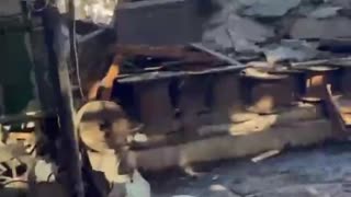 Russian Soldier Films Aftermath oh HIMARS Strikes on Russian Vehicle Hanger