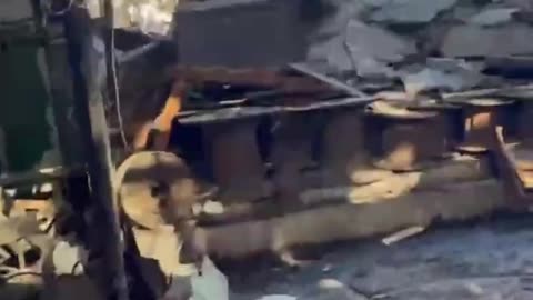 Russian Soldier Films Aftermath oh HIMARS Strikes on Russian Vehicle Hanger