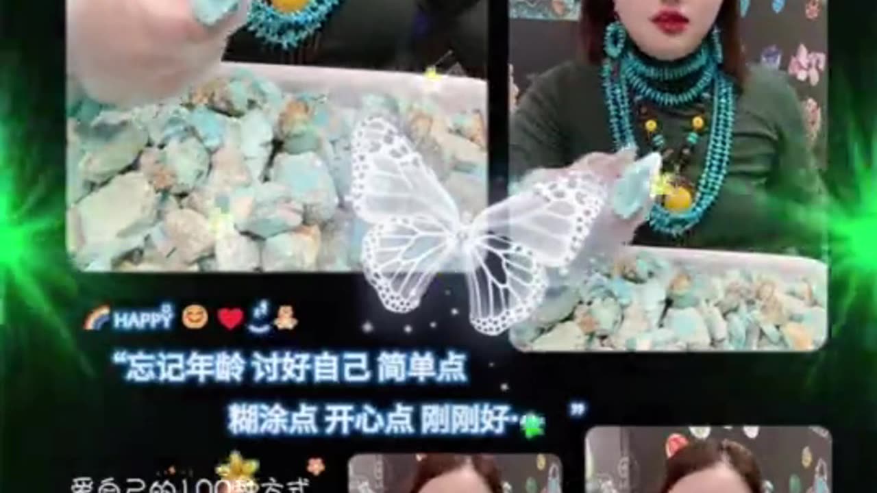 250418-3 Natural raw - ore turquoise bracelet, each bead carefully selected.