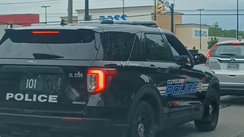Cleveland Police In Traffic On Warren Road