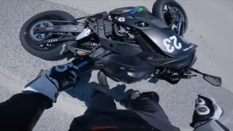 Lucky dude after crashing motorbike