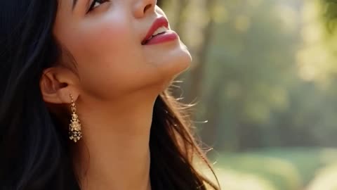 Very beautiful girl enjoying in garden - GlamShows #love #beauty #beautifulgirl #model #romantic
