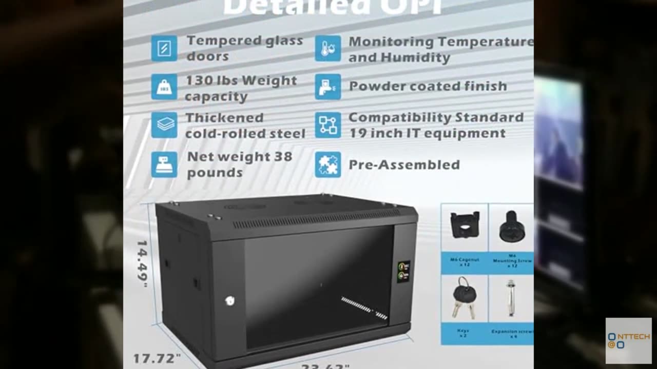 ZC HAPPY ORANGES 6U/9U/12U Server Rack Wall Mount Server Cabinet Enclosure with