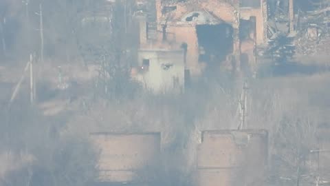 Ukraine March 2022. DNR. A clear hit in a narrow opening in the wall