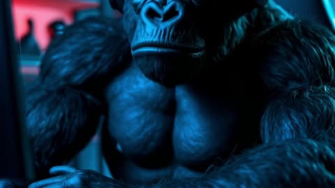 A Gorilla Walks the Dark Path in Silence 🦍🌑 | Jungle Lo-Fi Wisdom #Shorts