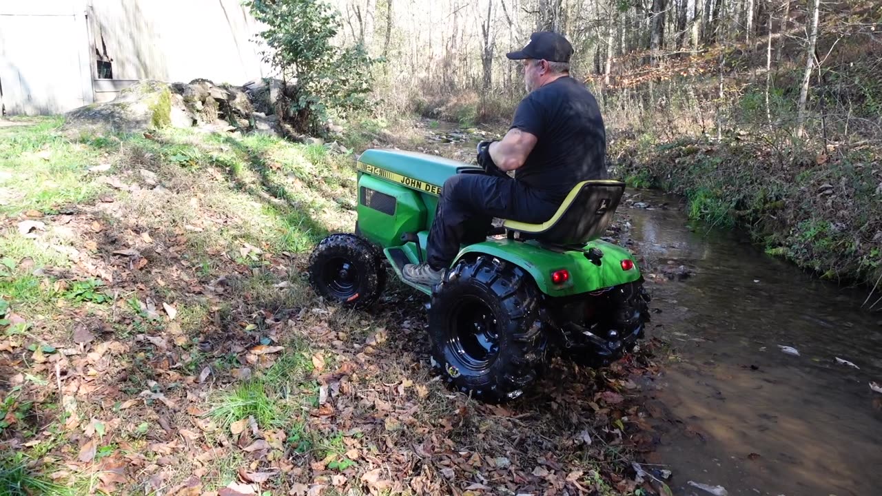 Custom foot supports/ Tree Kickers/ gas pedal, JD 214 Mud Mower build Pt. 18