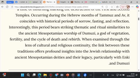 The Connection Between the “Three Weeks” of Mourning in Judaism and the Worship of Dumuzi
