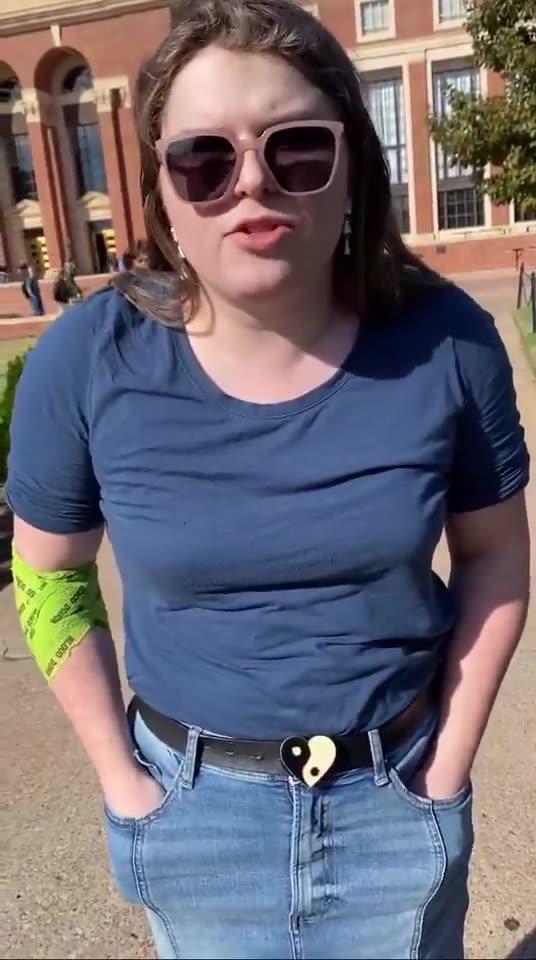 Deranged leftist student just TRASHED a YAF student table at Oklahoma State University