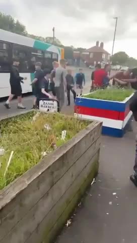 Two foreigner invaders attack an Englishman so local kids jump in to help their countryman