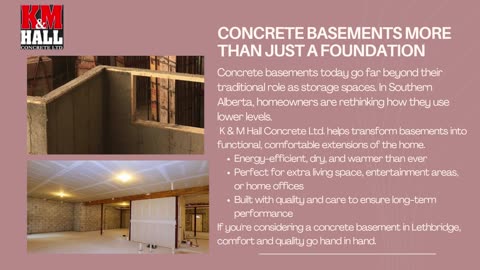 K & M Hall Concrete Ltd. Builds Safe Basements in Lethbridge