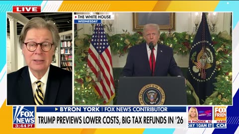 Trump previews lower costs, big tax refunds in 2026