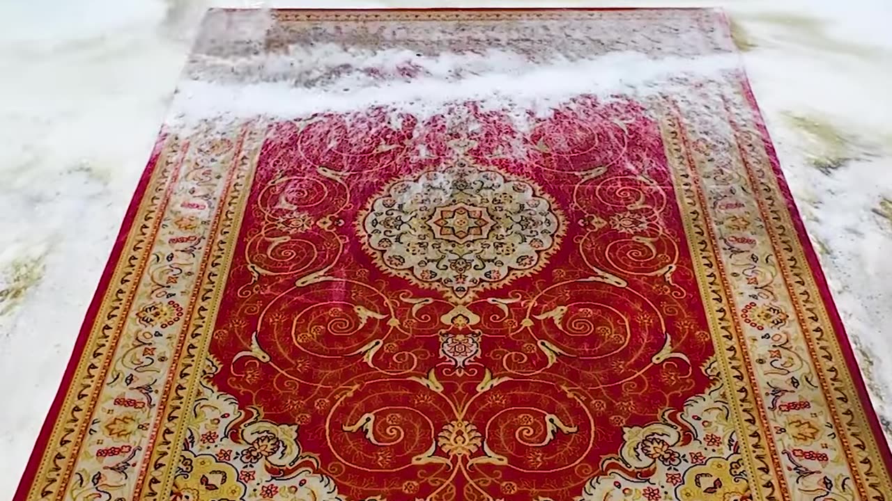 Pretty Rug: The Black And White Square Carpet Is Hypnotic Again After Washing #shorts #satisfying