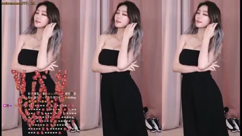 Sultry TikTok Dance in Black Dress