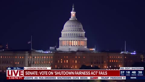 Trump tells Senators to stay in DC as shutdown vote fails, 53-43