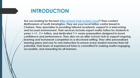 Looking for the best After School Club in Earl's Court