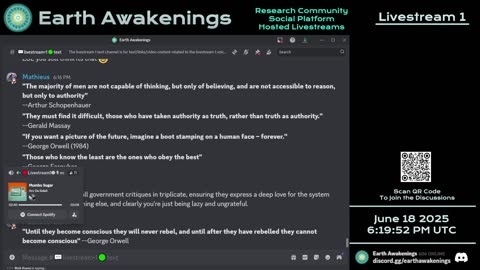 Earth Awakenings - Livestream 1 - #3236 - Live on Rumble/Youtube/X-Twitter/Twitch