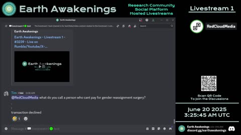 Earth Awakenings - Livestream 1 - #3239 - Live on Rumble/Youtube/X-Twitter/Twitch